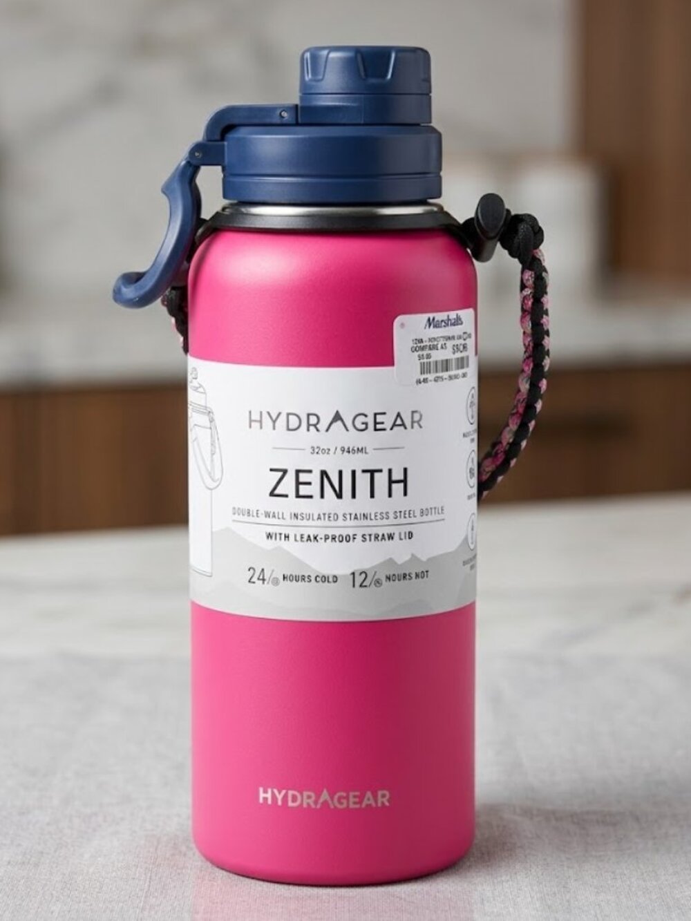 Hydragear Zenith 32 oz Stainless Steel Insulated Water Bottle Hot Pink NWT